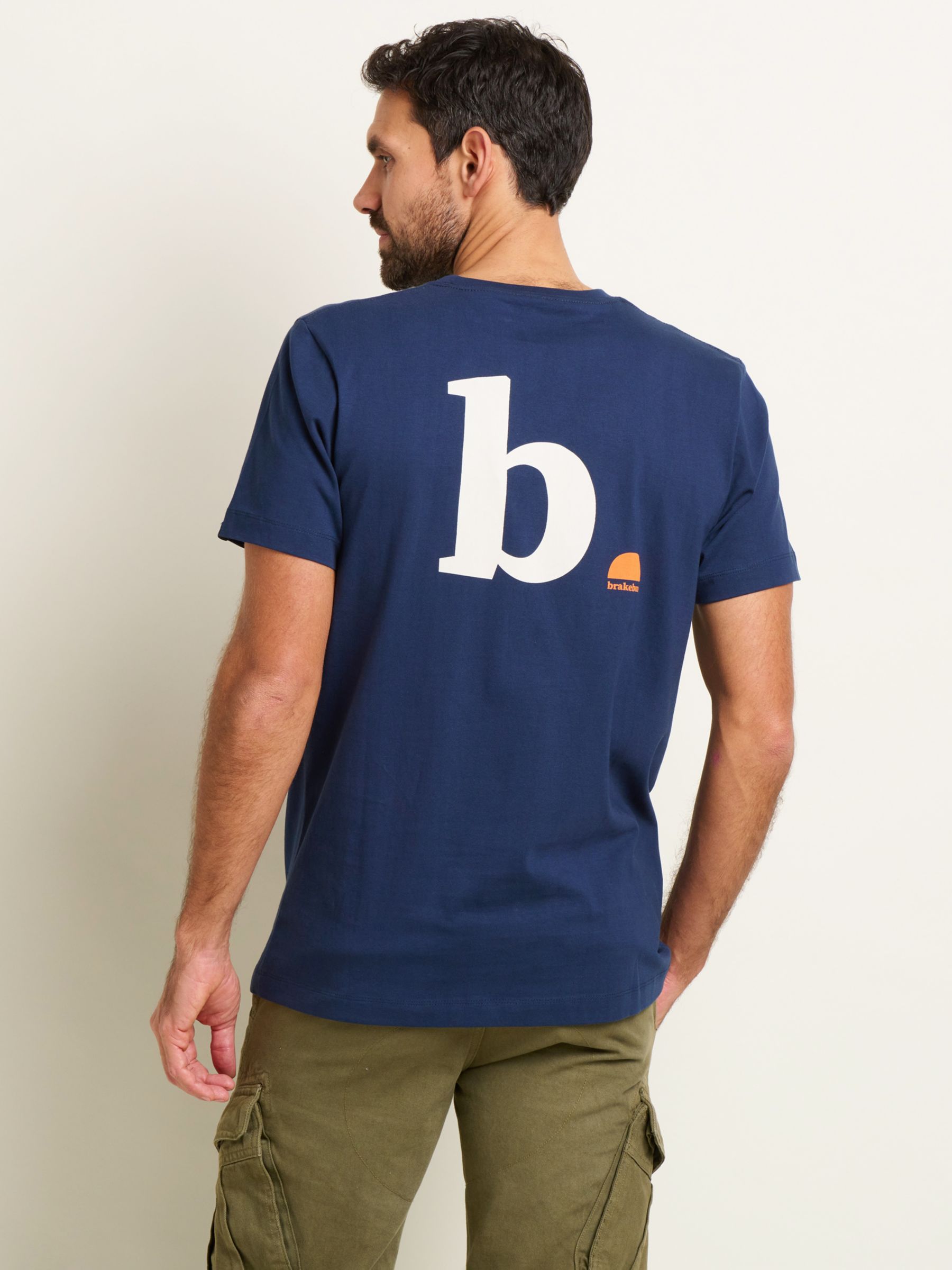 Brakeburn Logo Back Graphic T-Shirt, Navy, L