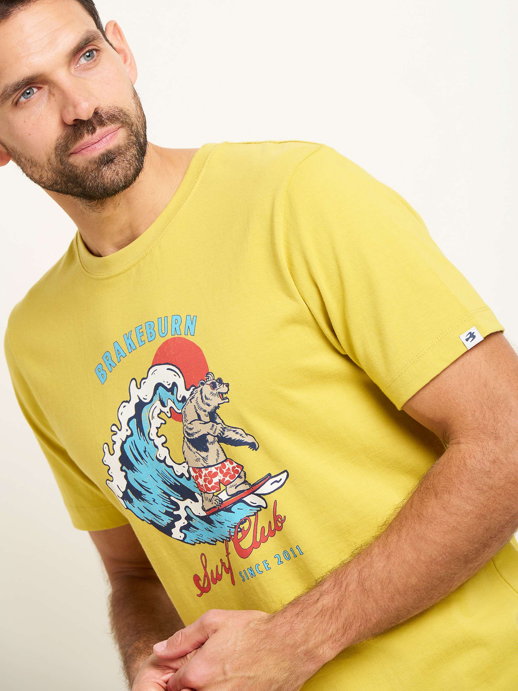 Buy Brakeburn Bear Cotton T-Shirt, Yellow Online at johnlewis.com