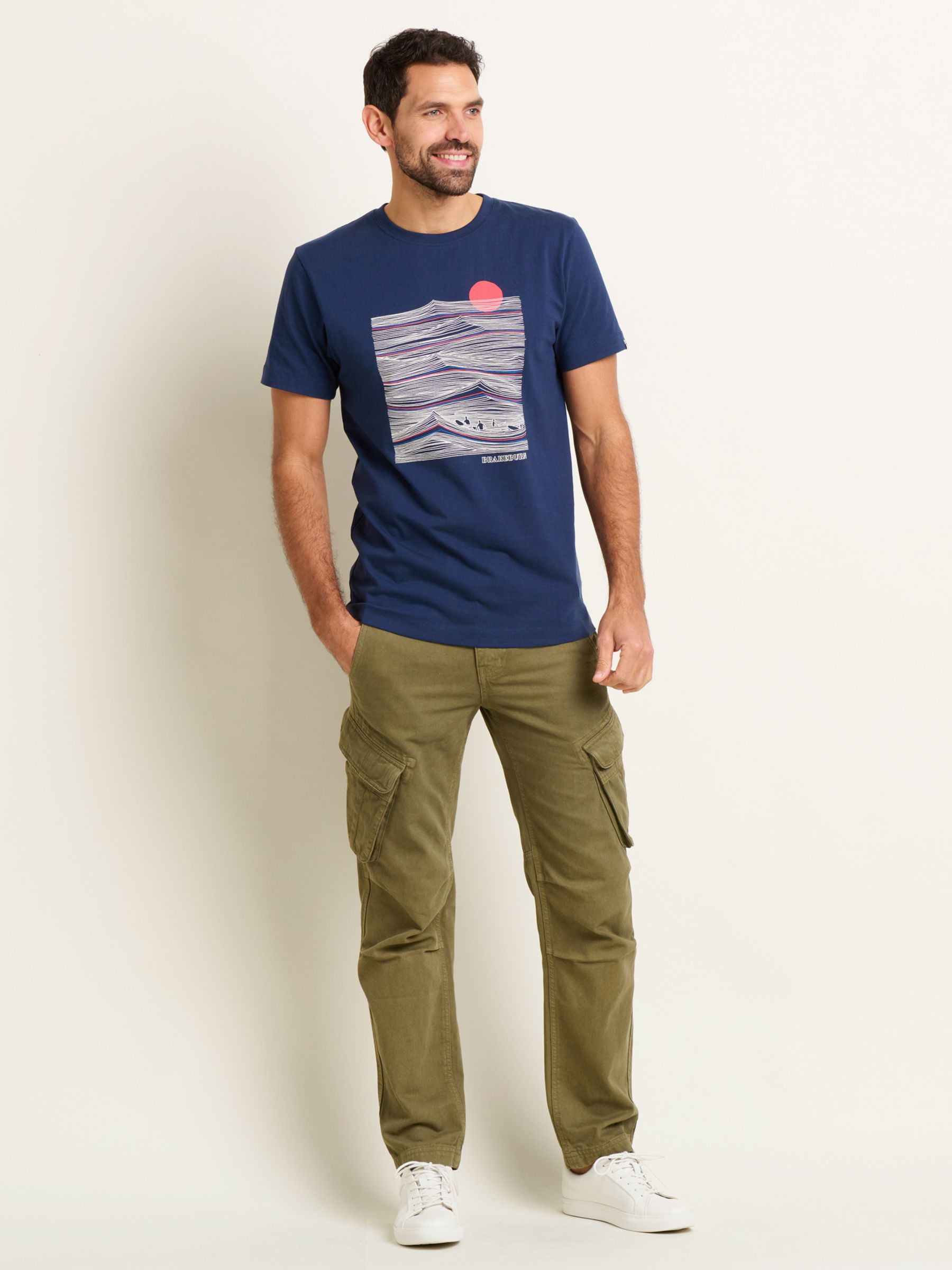 Brakeburn Sitting Surfers T-Shirt, Navy/Multi