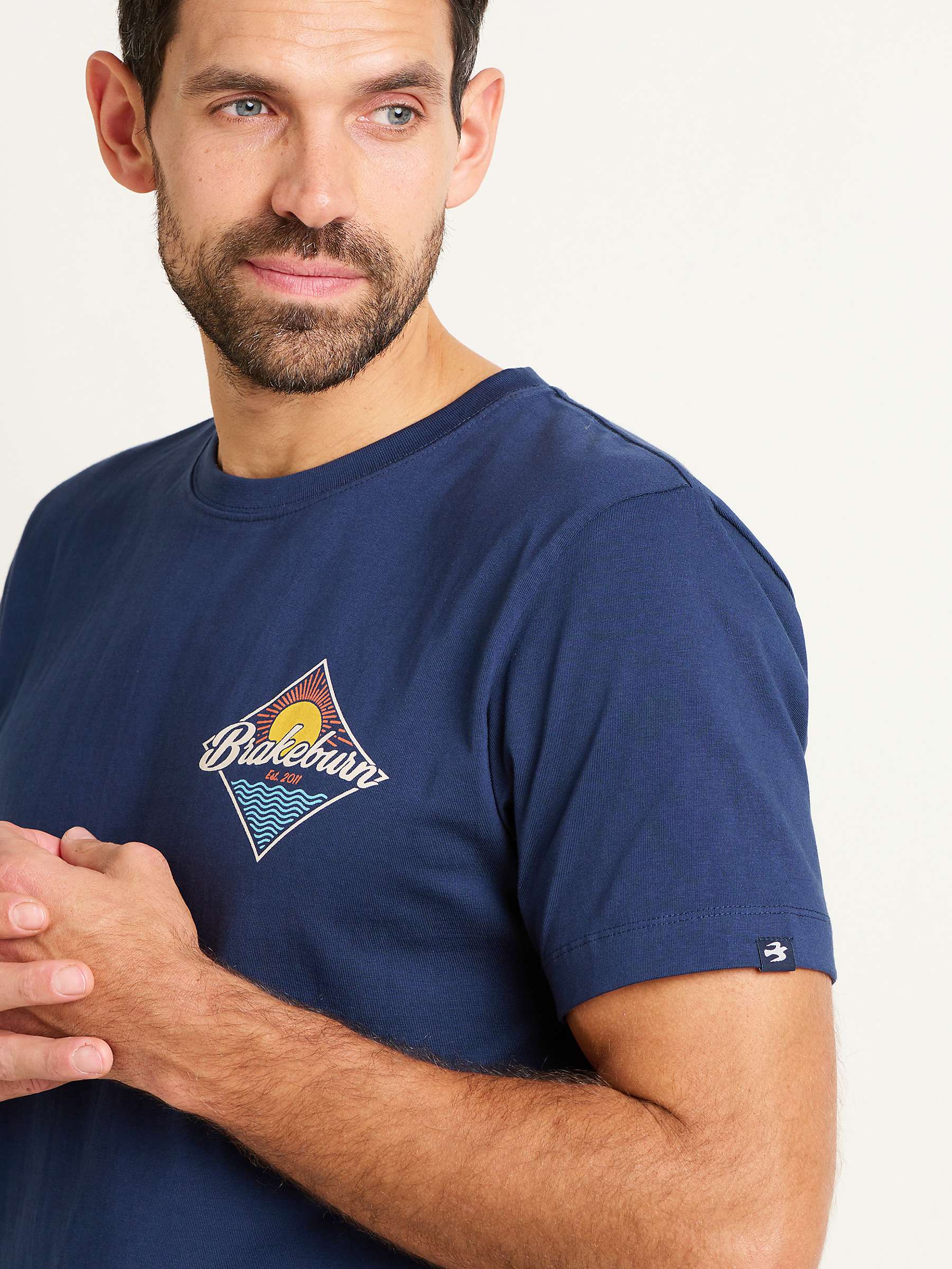 Buy Brakeburn Diamond T-Shirt, Navy Online at johnlewis.com