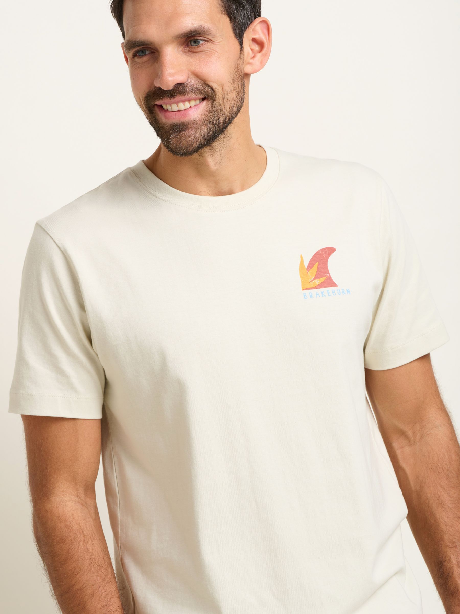 Buy Brakeburn Palm Graphic T-Shirt, Ecru Online at johnlewis.com