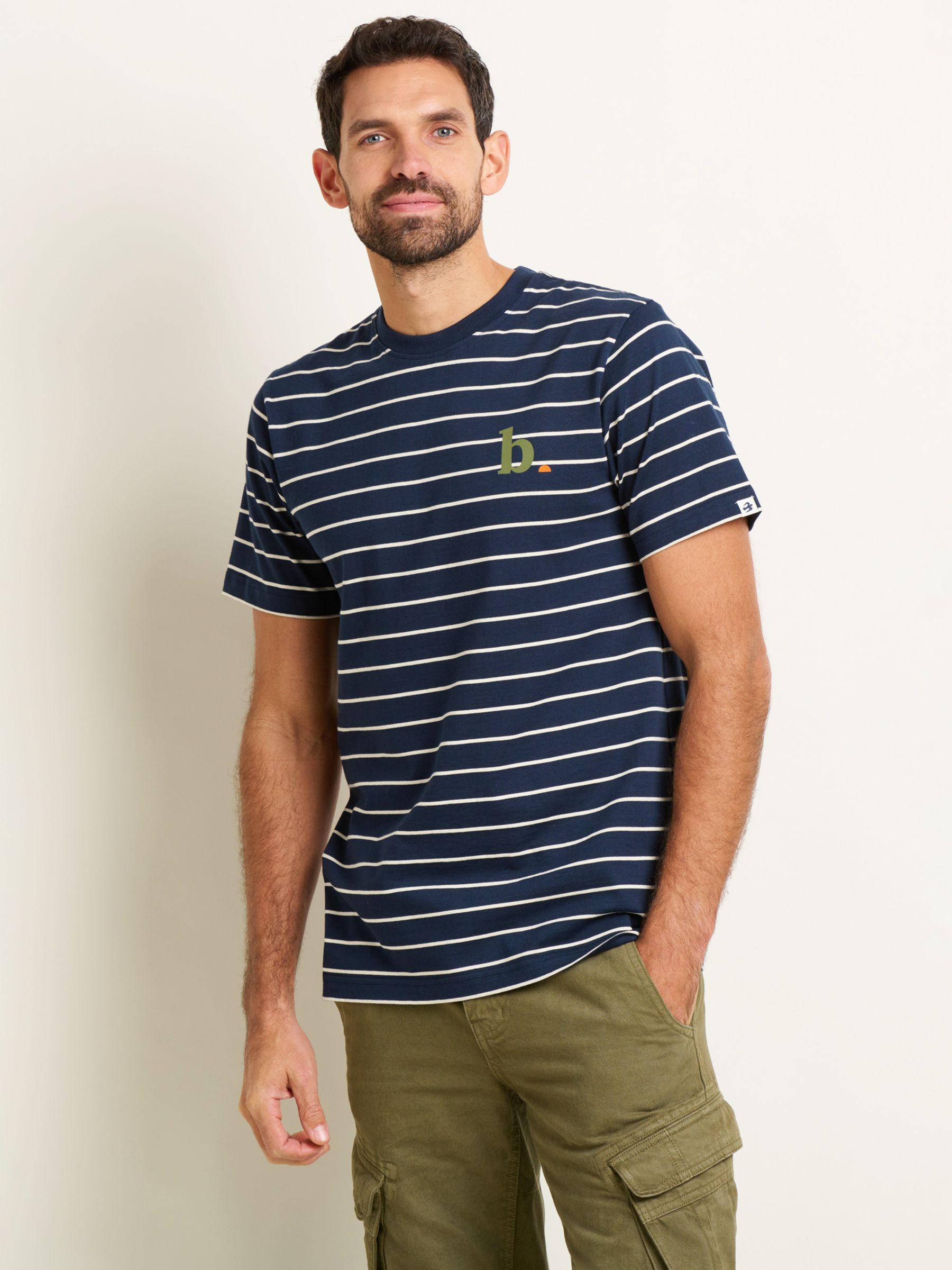 Brakeburn Stripe Pocket T-Shirt, Navy, L