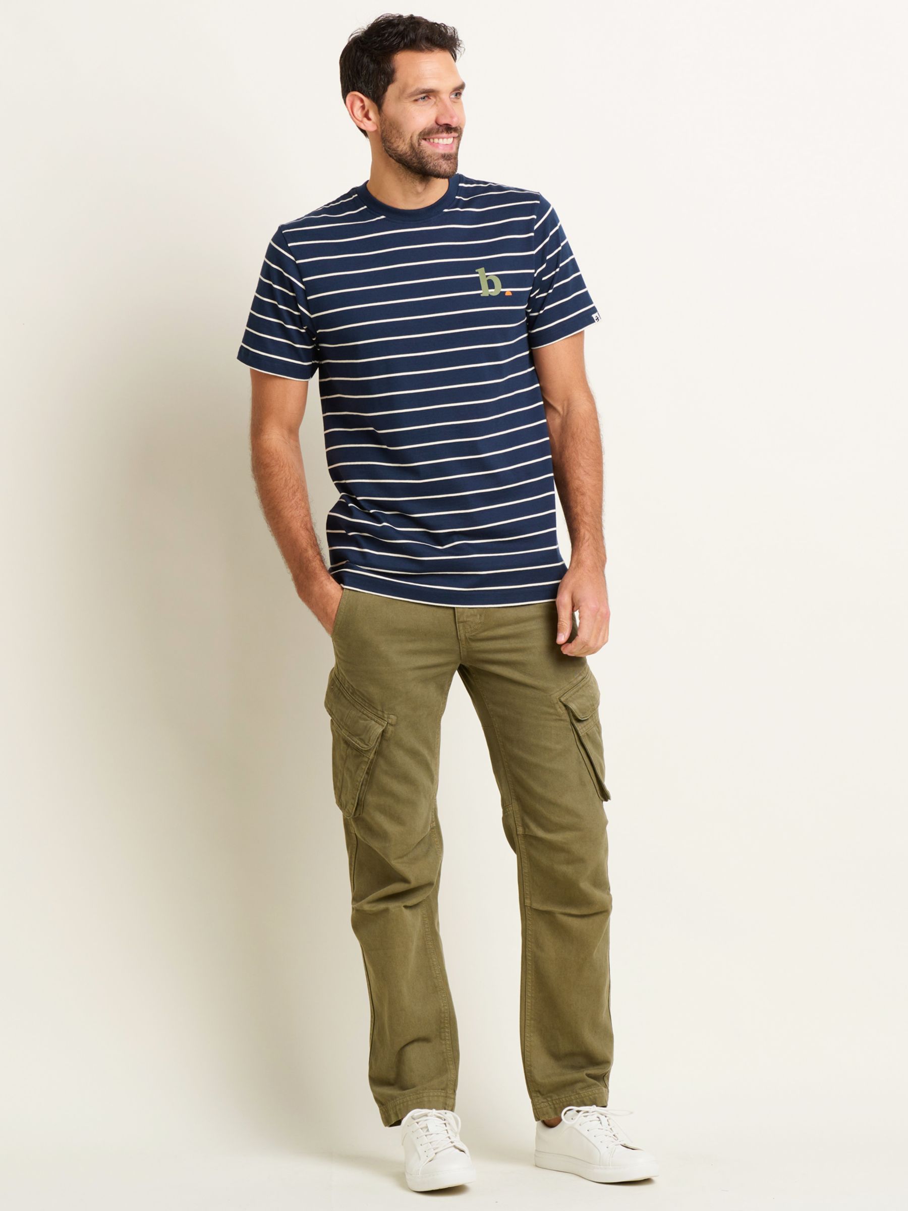 Brakeburn Stripe Pocket T-Shirt, Navy, L