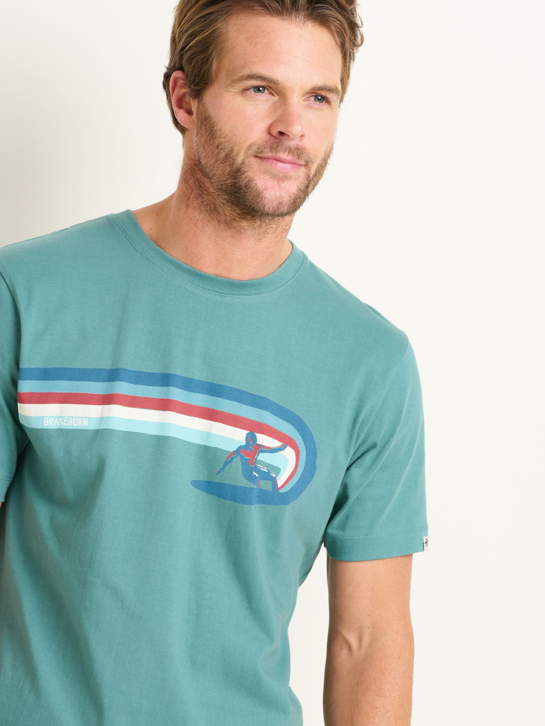 Buy Brakeburn Surfer Graphic T-Shirt, Green Online at johnlewis.com