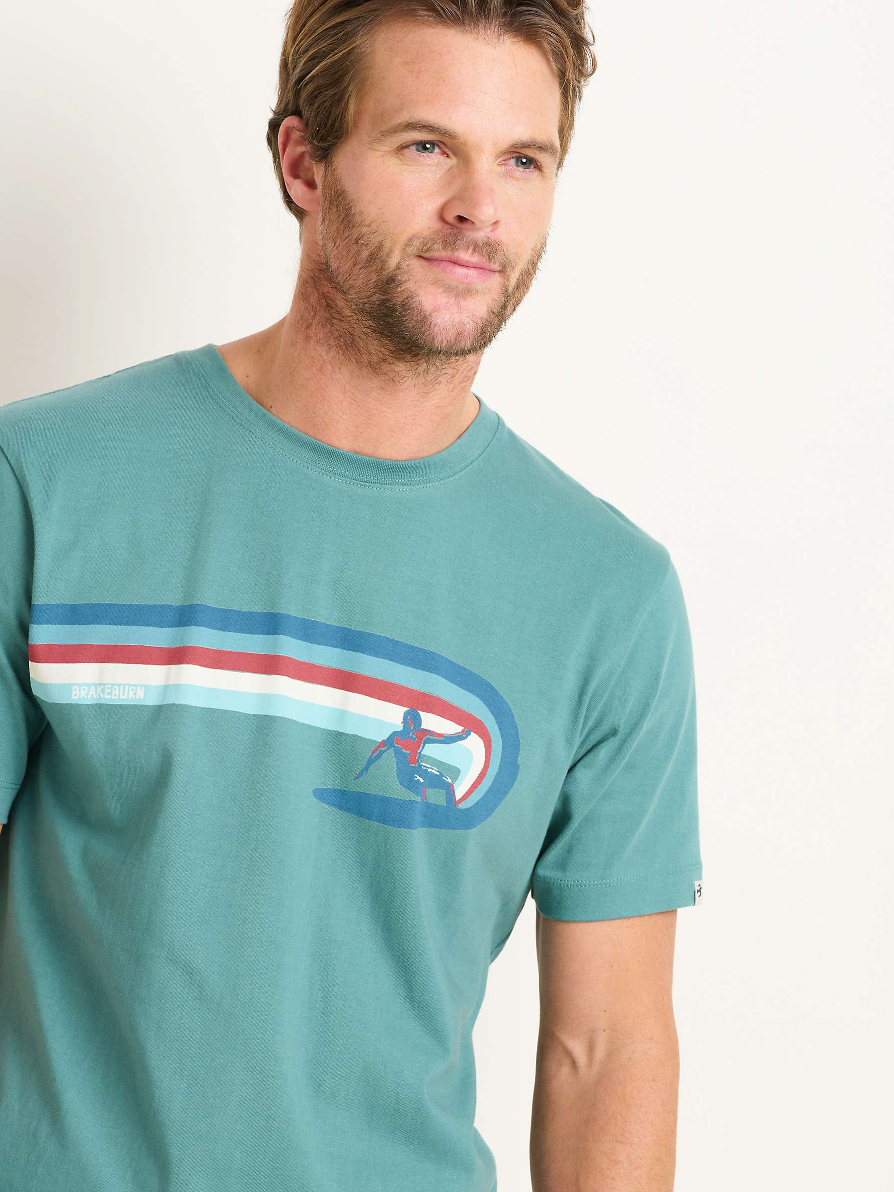 Buy Brakeburn Surfer Graphic T-Shirt, Green Online at johnlewis.com