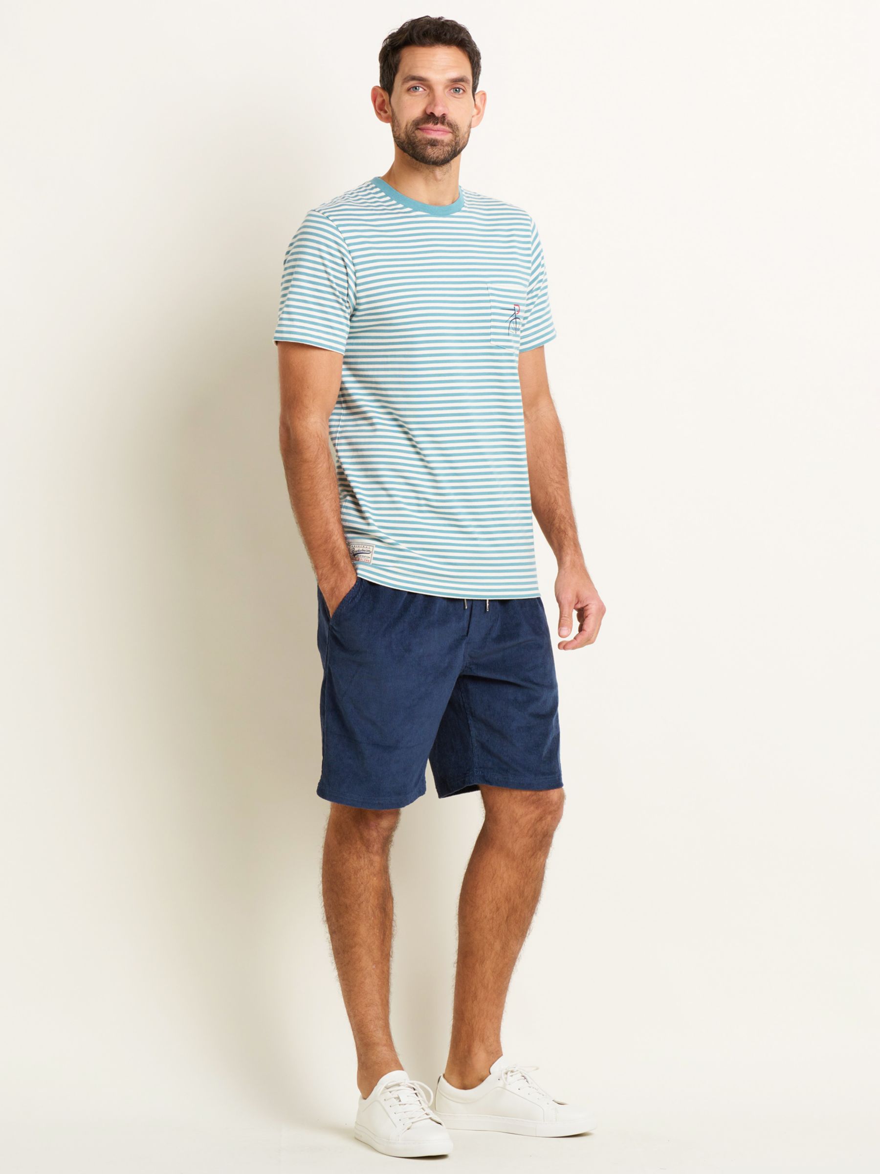 Brakeburn Stripe Pocket T-Shirt, Blue, L