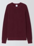 John Lewis Cotton Knit Rib Crew Neck Fisherman's Jumper, Ruby/Winetasting