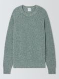 John Lewis Cotton Knit Rib Crew Neck Fisherman's Jumper, Green/Multi