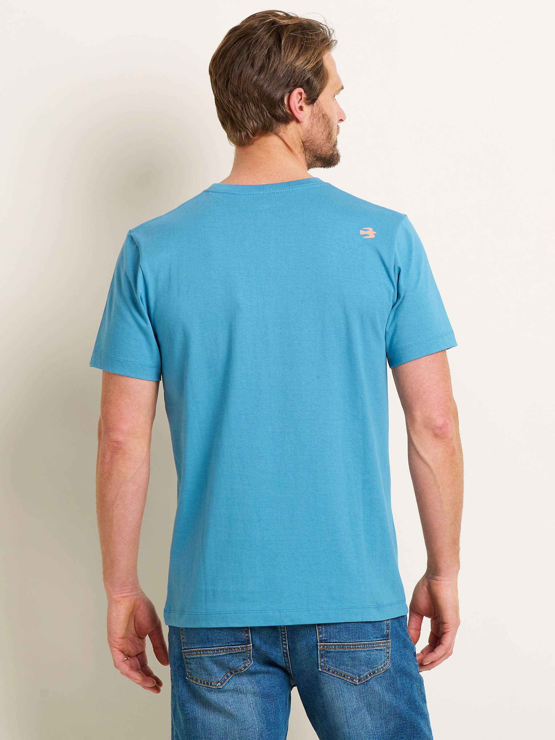 Buy Brakeburn Old Harry Cotton T-Shirt, Blue/Multi Online at johnlewis.com