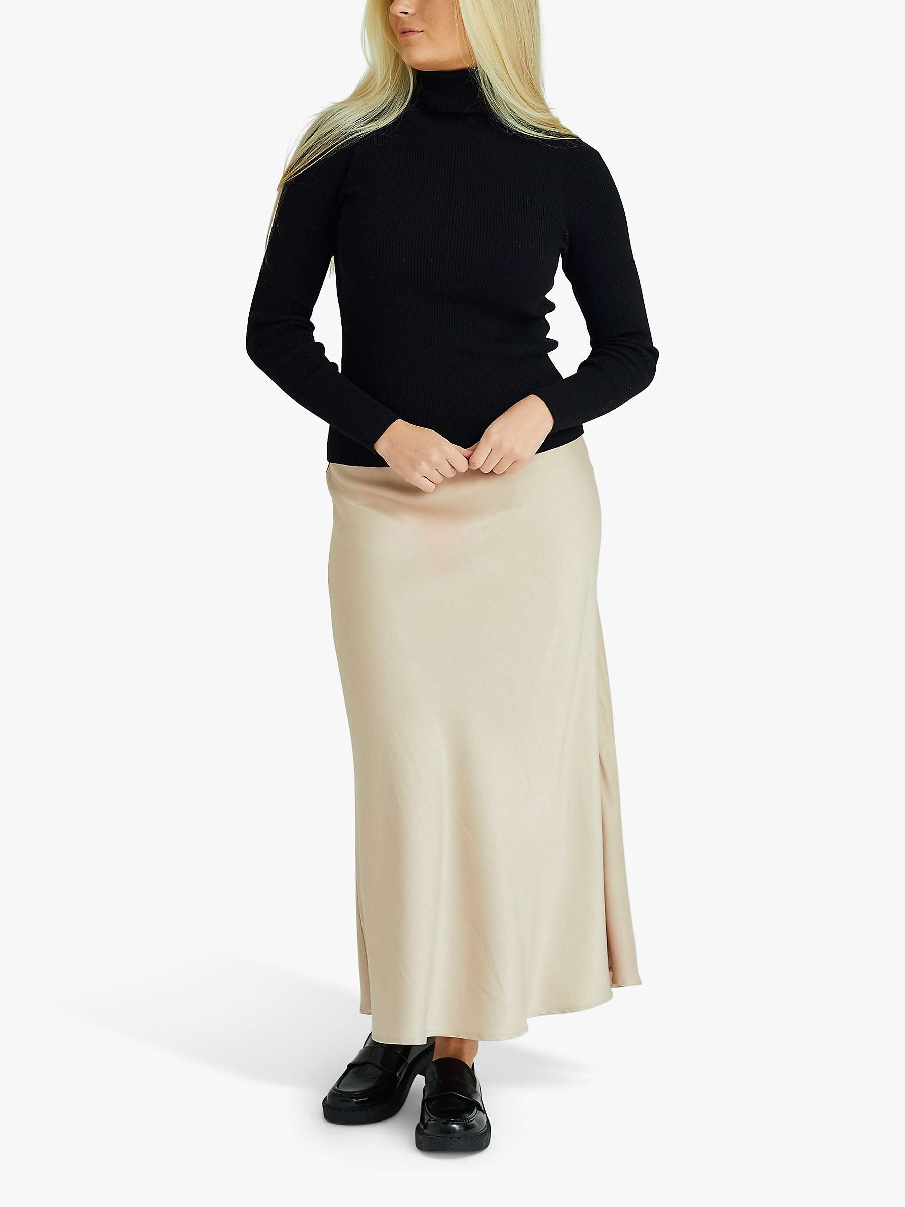 Buy A-VIEW Ribbed Roll Neck Blouse Online at johnlewis.com