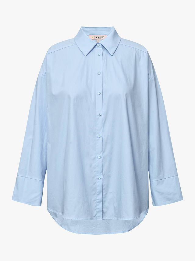 A-VIEW Magnolia Cotton Loose Shirt, Light Blue