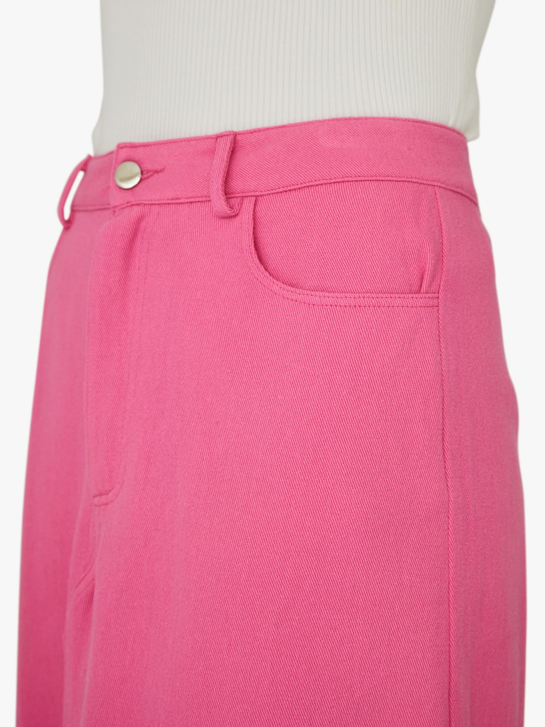 Buy A-VIEW Kana Rose Denim Midi Skirt, Pink Online at johnlewis.com