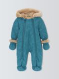 John Lewis Baby Dinosaur Quilted Snowsuit, Multi