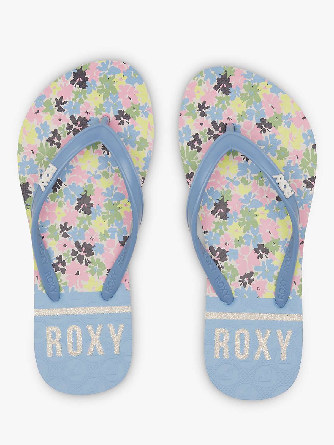 Buy Roxy Kids' Viva Stamp II Sandals, Blue/Pink Online at johnlewis.com
