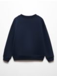 Mango Kids' Good Ways Embroidered Sweatshirt, Navy