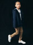 Mango Kids' Hugo Water Repellent Hooded Parka, Navy