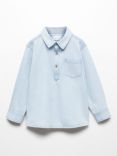 Mango Kids' Joanb Half Button Top, Open Blue