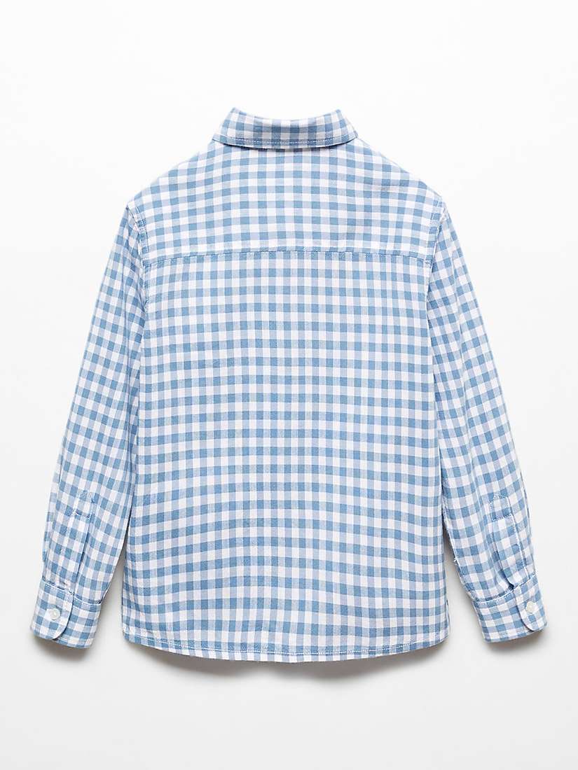 Buy Mango Baby David Gingham Check Long Sleeve Shirt, Pastel Blue Online at johnlewis.com