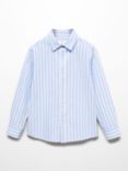 Mango Kids' Oliver Regular Fit Stripe Shirt, Pastel Blue