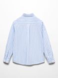 Mango Kids' Oliver Regular Fit Stripe Shirt, Pastel Blue