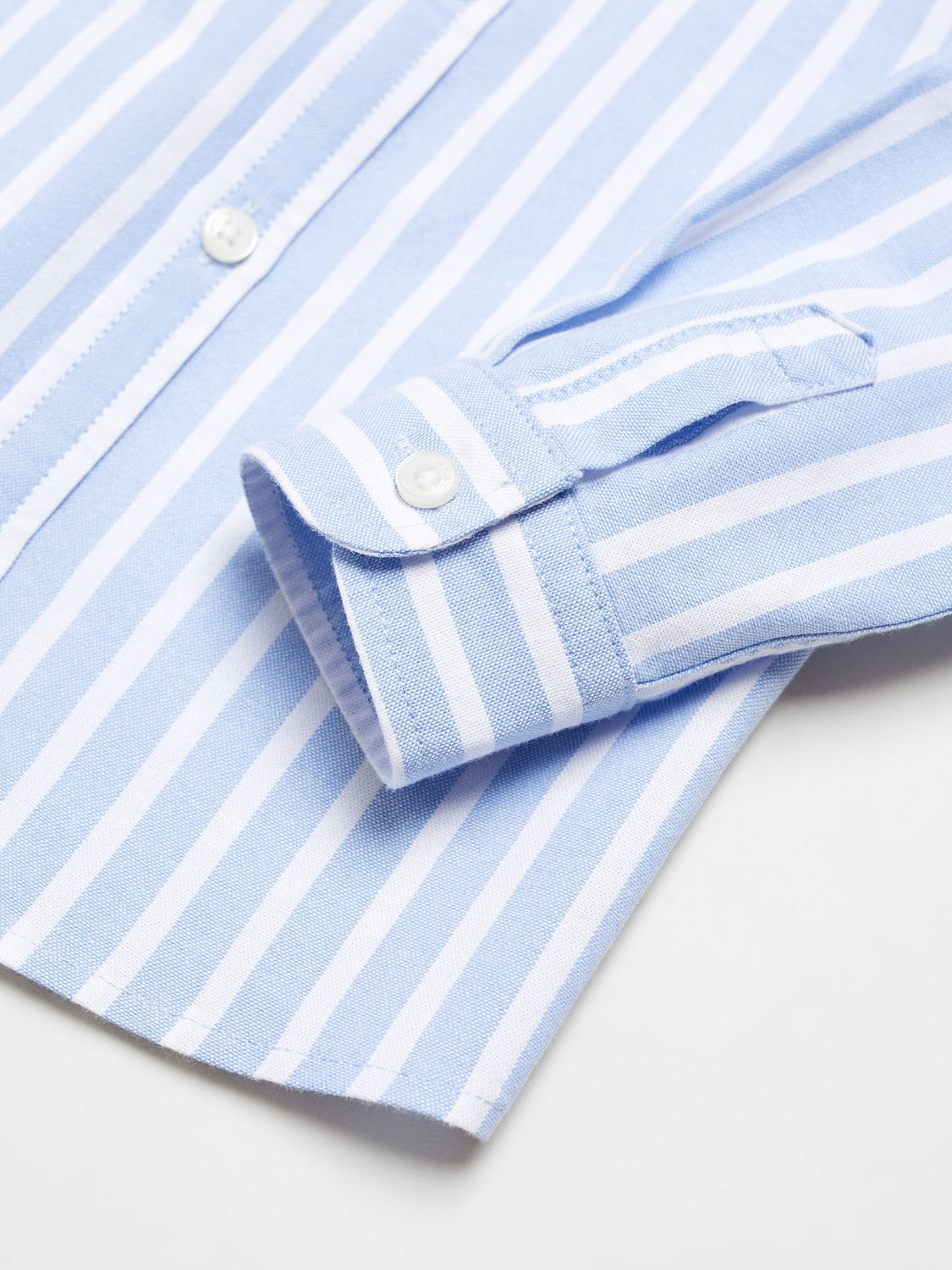 Buy Mango Baby Oliver Regular Fit Stripe Long Sleeve Shirt, Pastel Blue Online at johnlewis.com