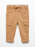 Mango Baby Flores Cargo Trousers, Medium Brown