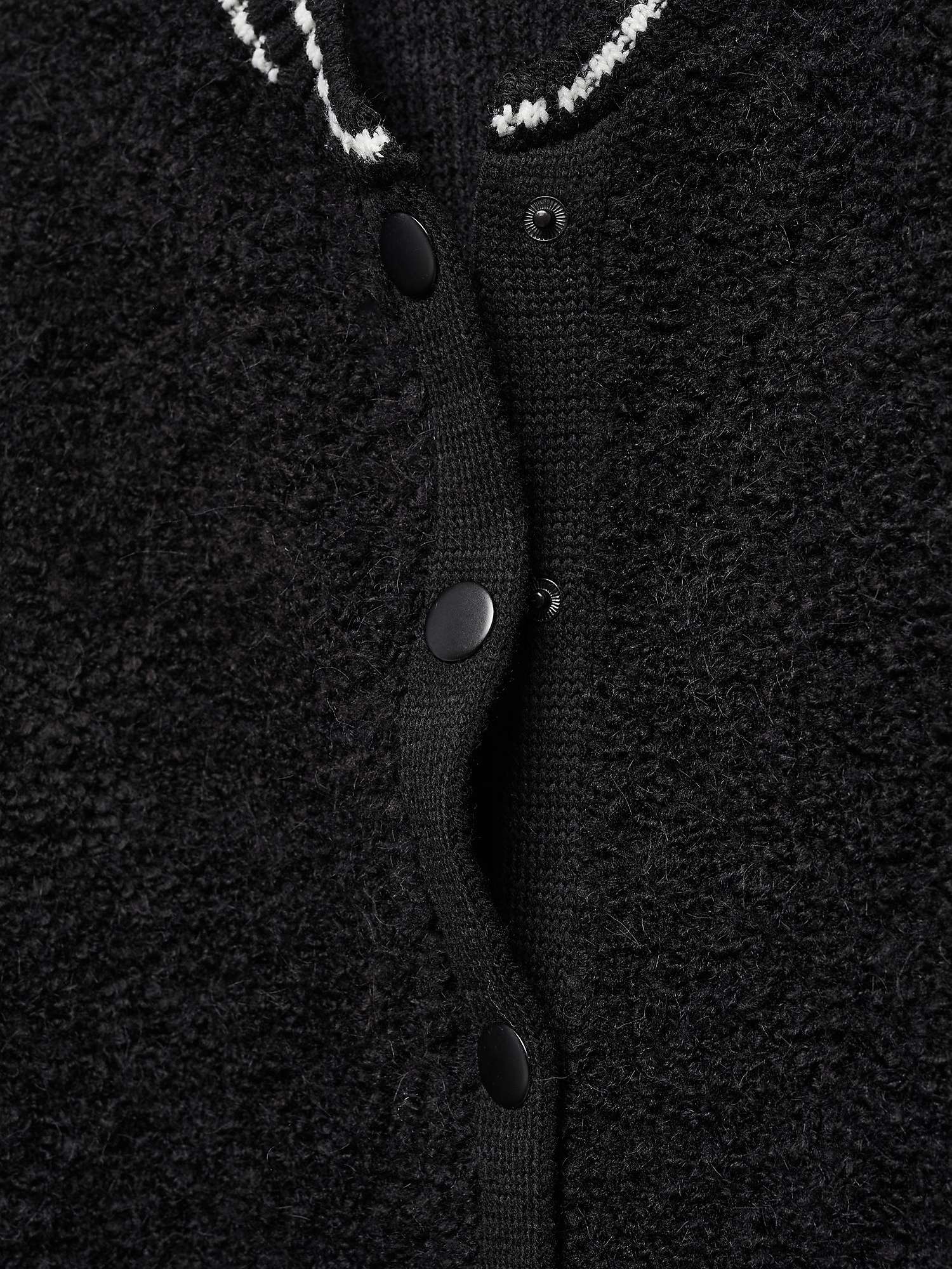 Buy Mango Bruna Knitted Bomber Jacket, Black Online at johnlewis.com