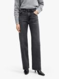 Mango Miami Straight Leg Jeans, Open Grey