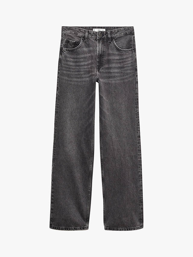 Mango Miami Straight Leg Jeans, Open Grey