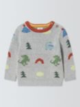 John Lewis Baby Dionsaur Knitted Jumper, Multi