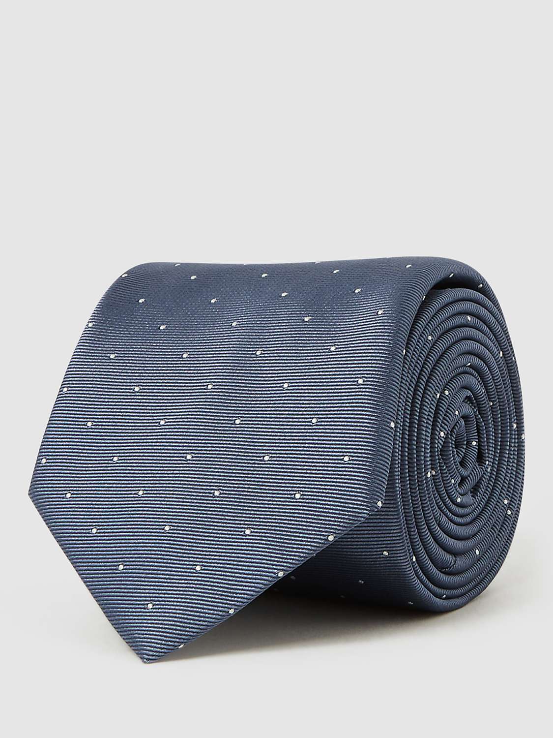 Buy Reiss Liam Textured Polka Dot Tie, Blue Online at johnlewis.com