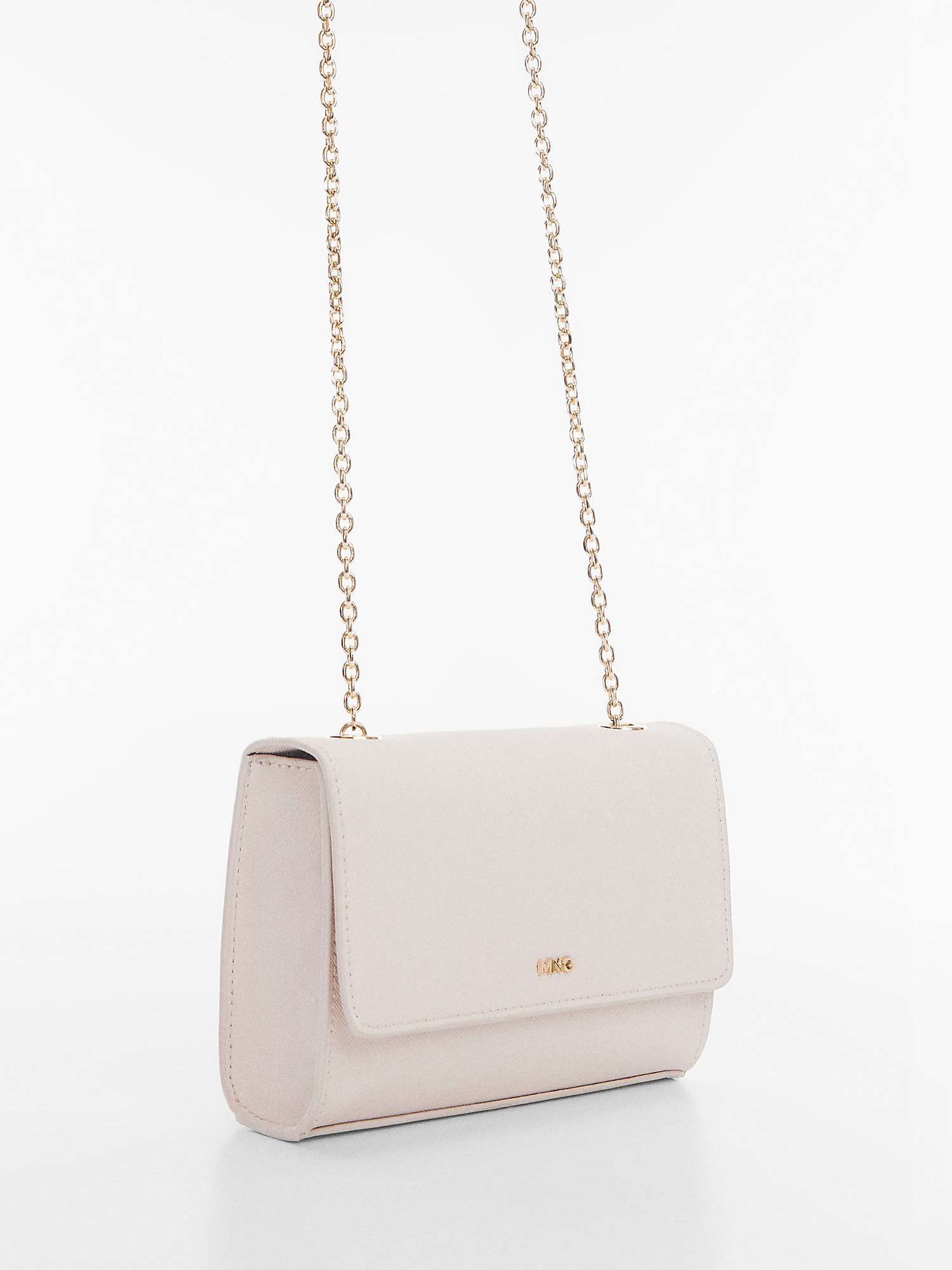 Buy Mango Coro Saffiano Effect Chain Strap Clutch Bag, Light Pink Online at johnlewis.com