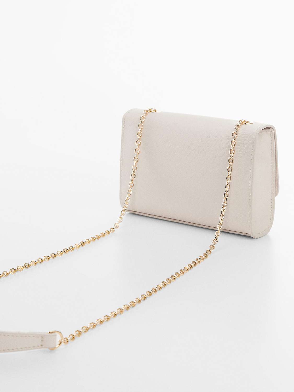 Buy Mango Coro Saffiano Effect Chain Strap Clutch Bag, Light Pink Online at johnlewis.com