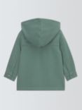 John Lewis Baby Cotton Hooded Shirt, Green