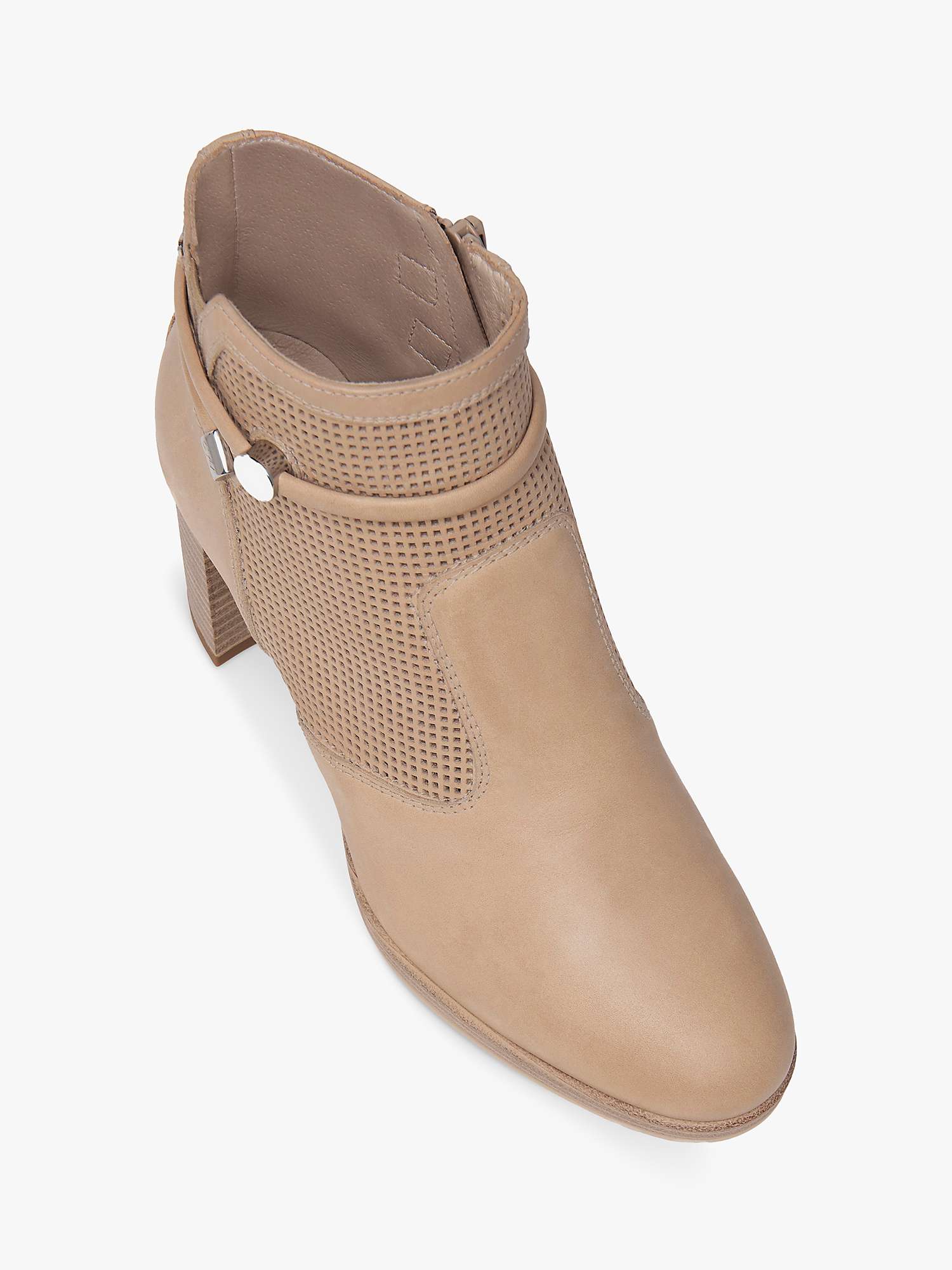Buy NeroGiardini Perforated Leather Platform Ankle Boots, Champagne Online at johnlewis.com