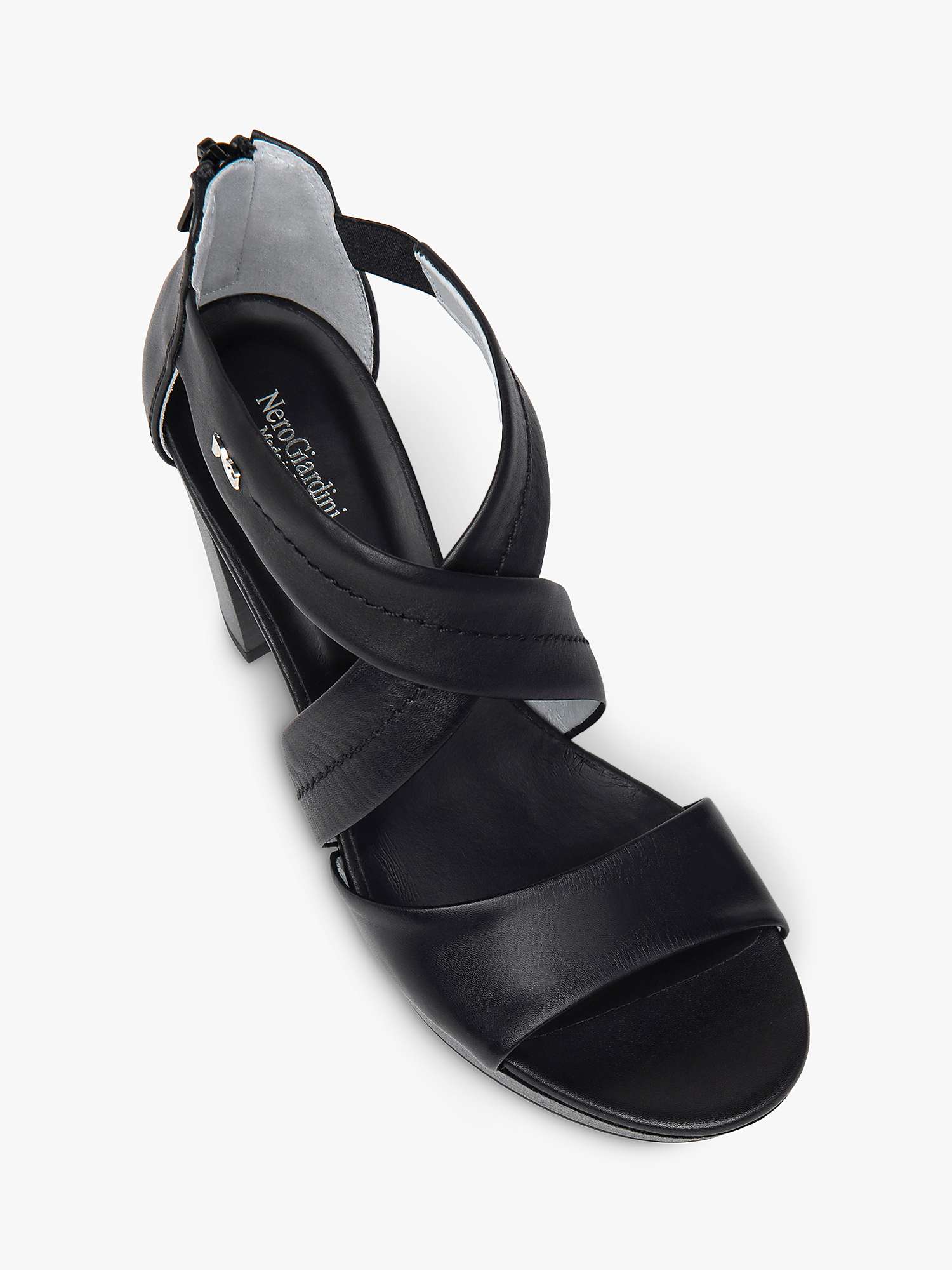Buy NeroGiardini Leather Heeled Sandals, Black Online at johnlewis.com