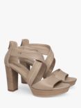 NeroGiardini Leather Heeled Sandals, Beige