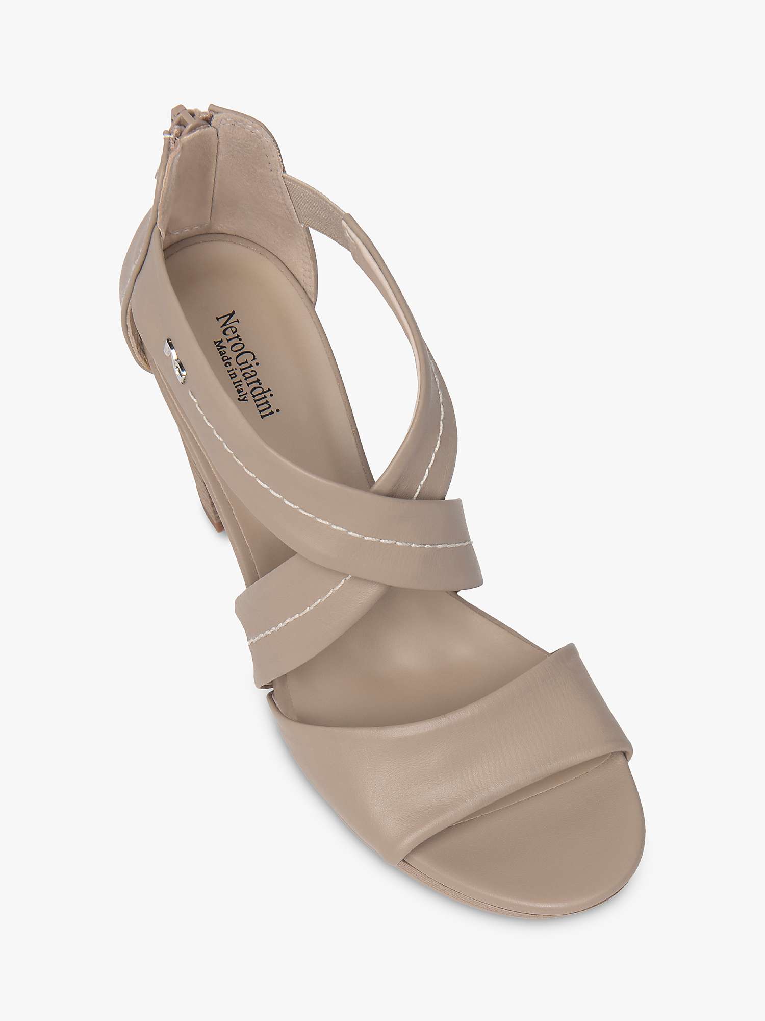 Buy NeroGiardini Leather Heeled Sandals, Beige Online at johnlewis.com