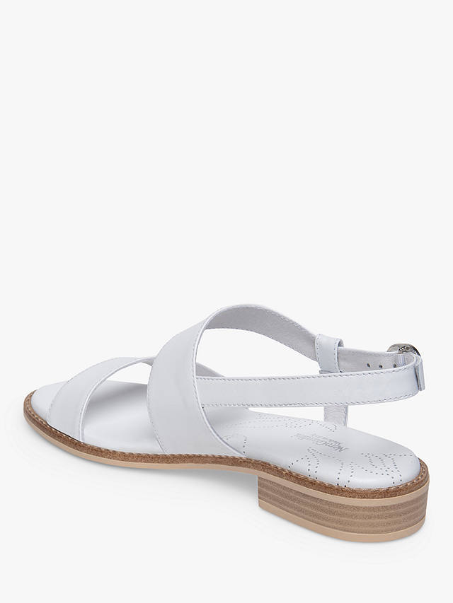 NeroGiardini Low Block Heel Leather Sandals, White