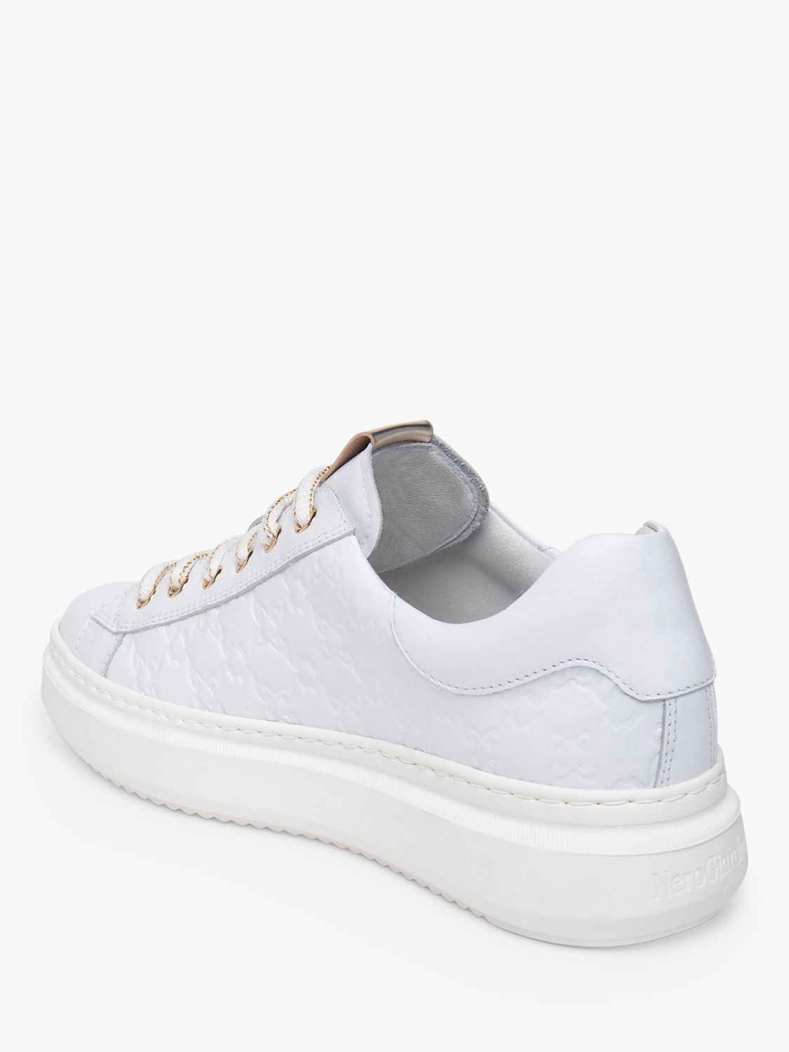 Buy NeroGiardini Leather Lace Up Trainers, White Online at johnlewis.com
