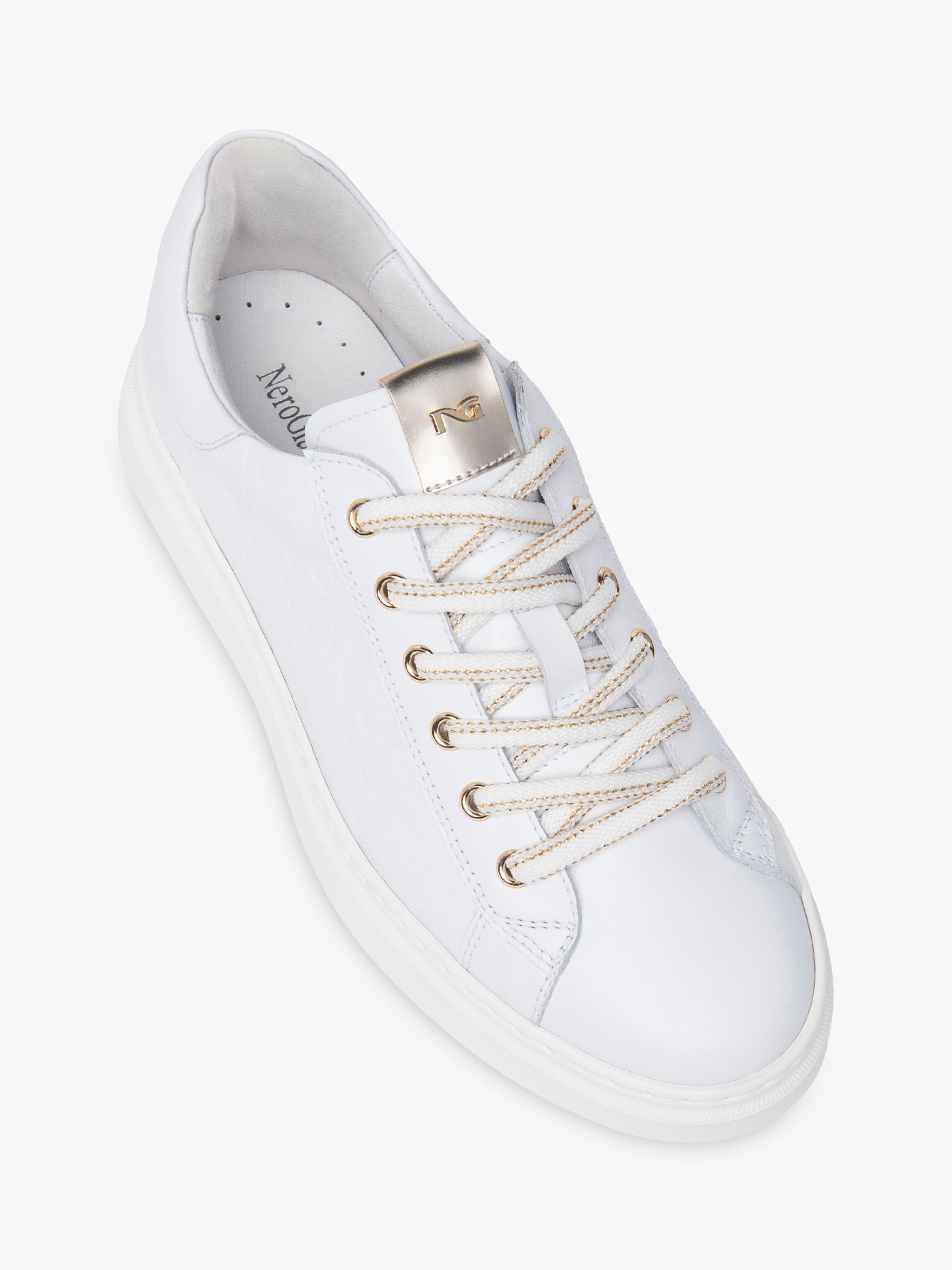 Buy NeroGiardini Leather Lace Up Trainers, White Online at johnlewis.com
