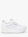 NeroGiardini Leather Perforated Flatform Trainers, White