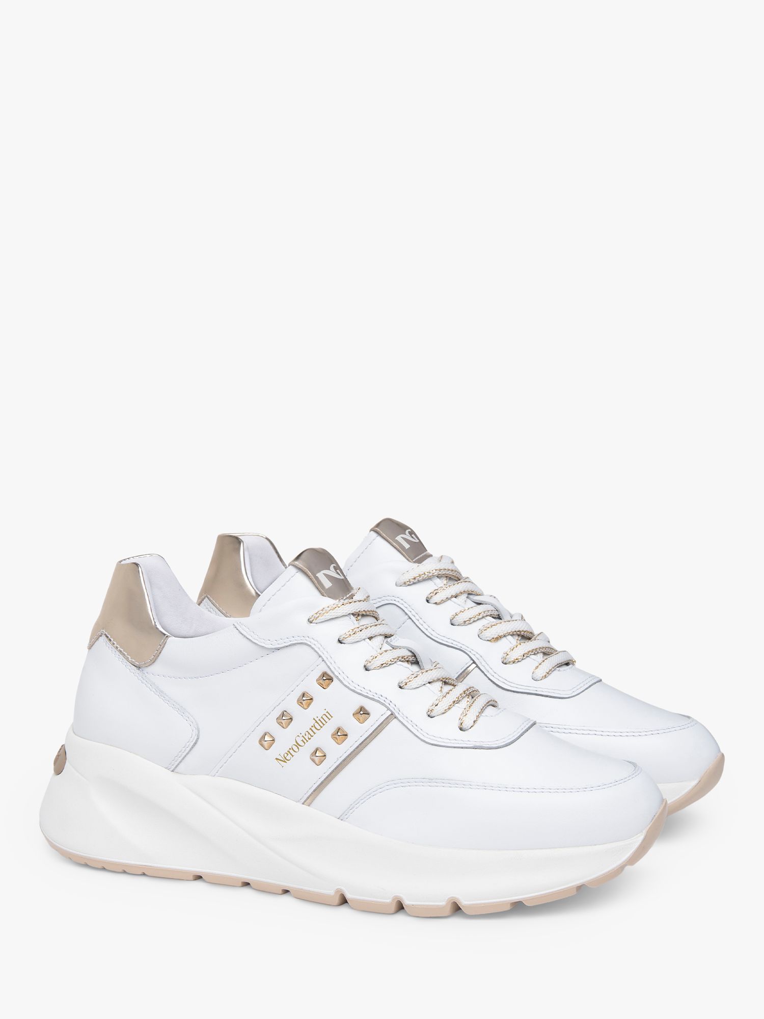 Buy NeroGiardini Studded Leather Trainers Online at johnlewis.com