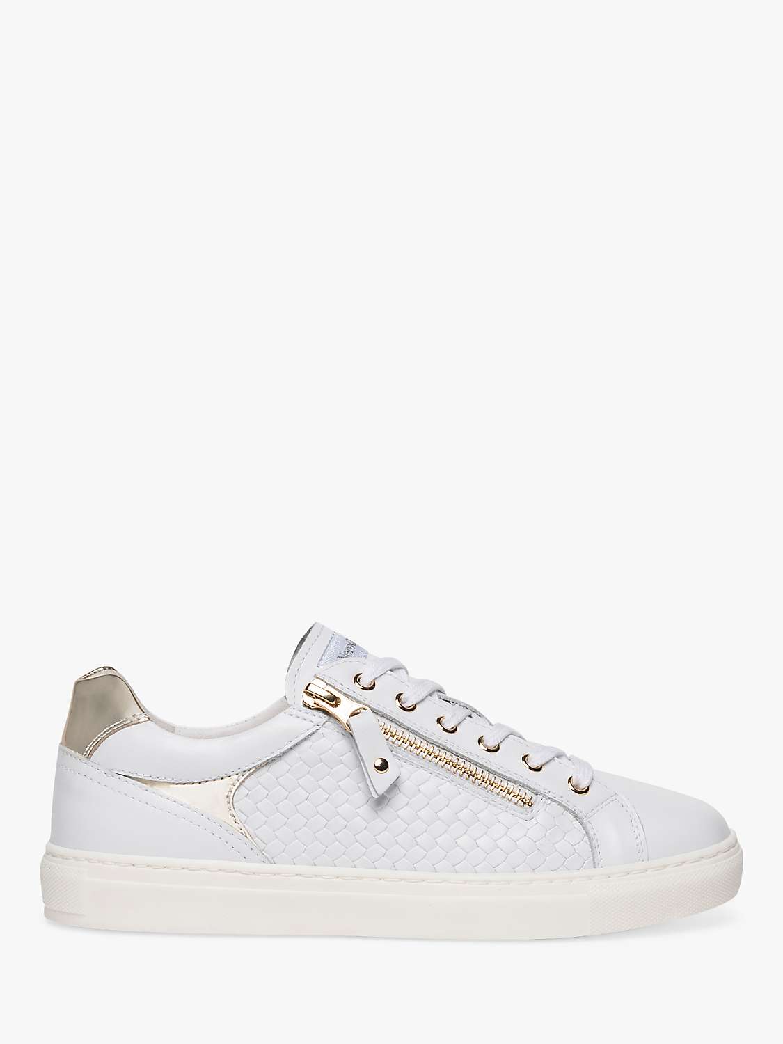 Buy NeroGiardini Leather Zip Detail Trainers, White Online at johnlewis.com