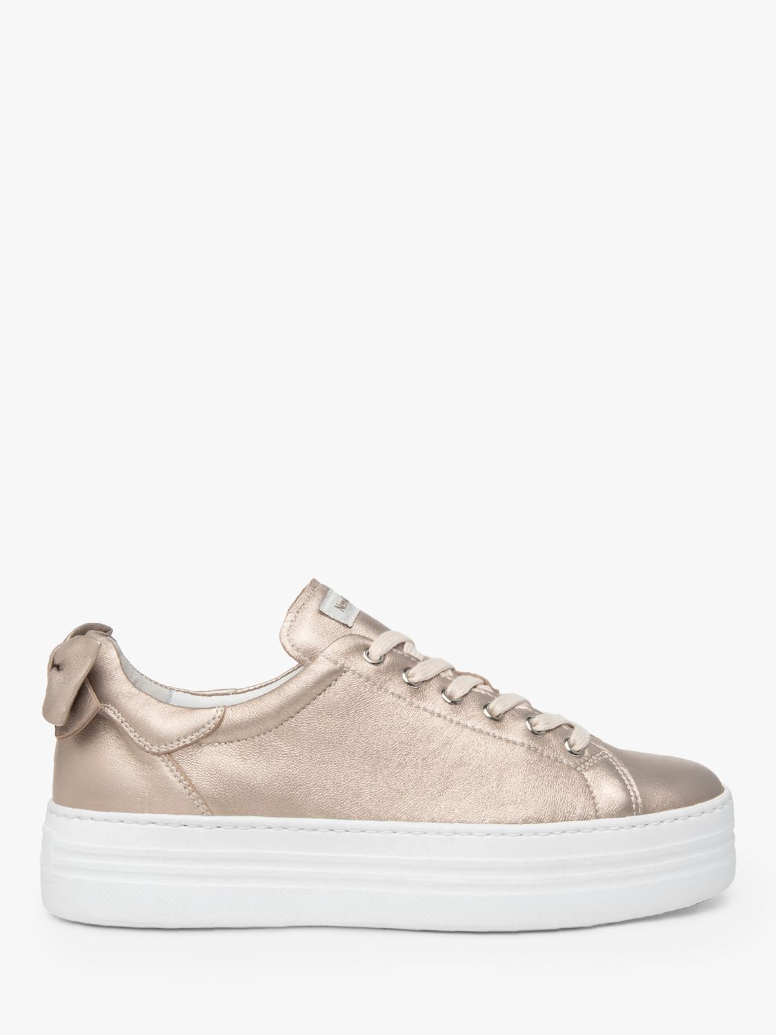 NeroGiardini Bow Leather Trainers, Gold at John Lewis & Partners