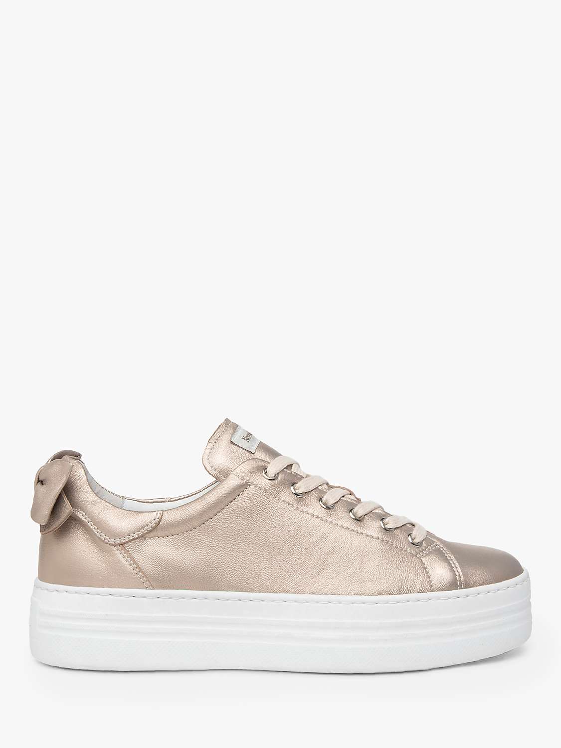 Buy NeroGiardini Bow Leather Trainers, Gold Online at johnlewis.com