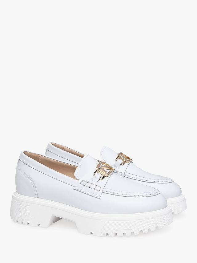NeroGiardini Leather Chunky Loafers, White