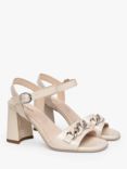 NeroGiardini Block Heel Chain Sandals, Cream