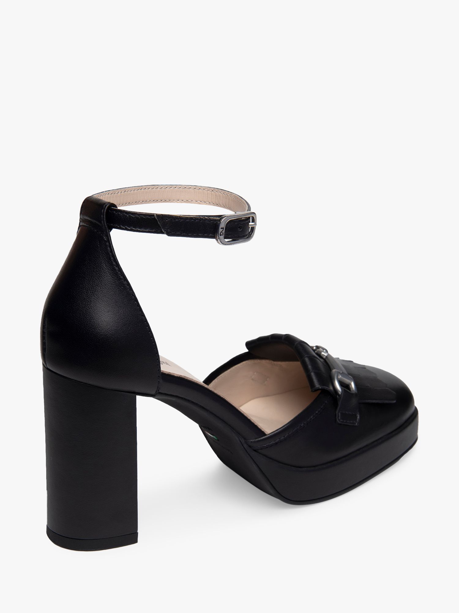 NeroGiardini Block Heel Court Shoes, Black, 3