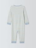 John Lewis ANYDAY Baby Stripe Dalmatian Footless Sleepsuit, Blue